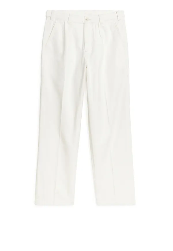 Cotton Canvas Utility Trousers - White