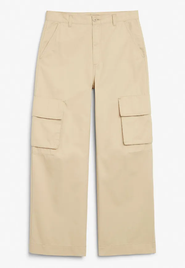 Cotton cargo trousers - Beige