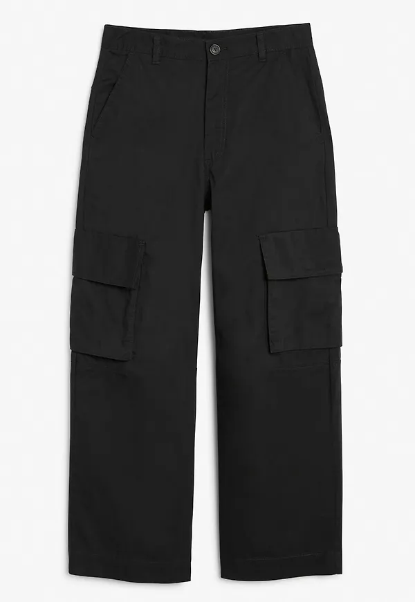 Cotton cargo trousers - Black