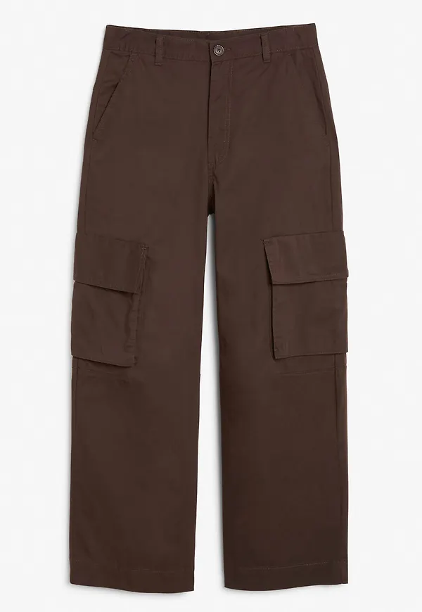 Cotton cargo trousers - Brown