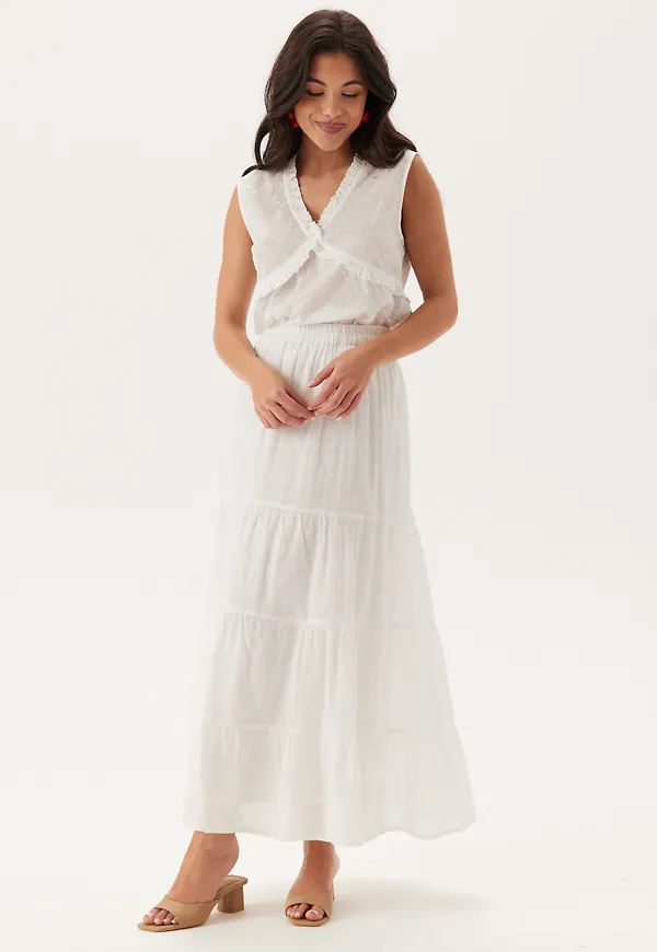 Cotton Dobby Dot Maxi Skirt