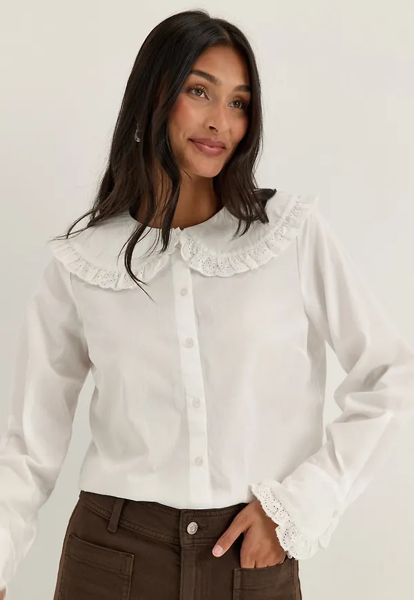 Cotton Lace Collar Blouse