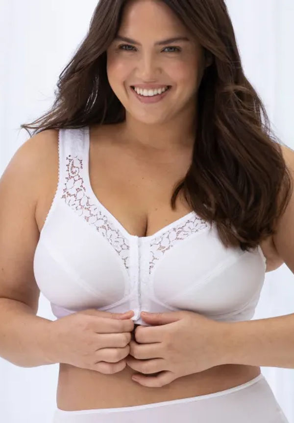 Cotton Lace Framknäppt Bh Utan Bygel
