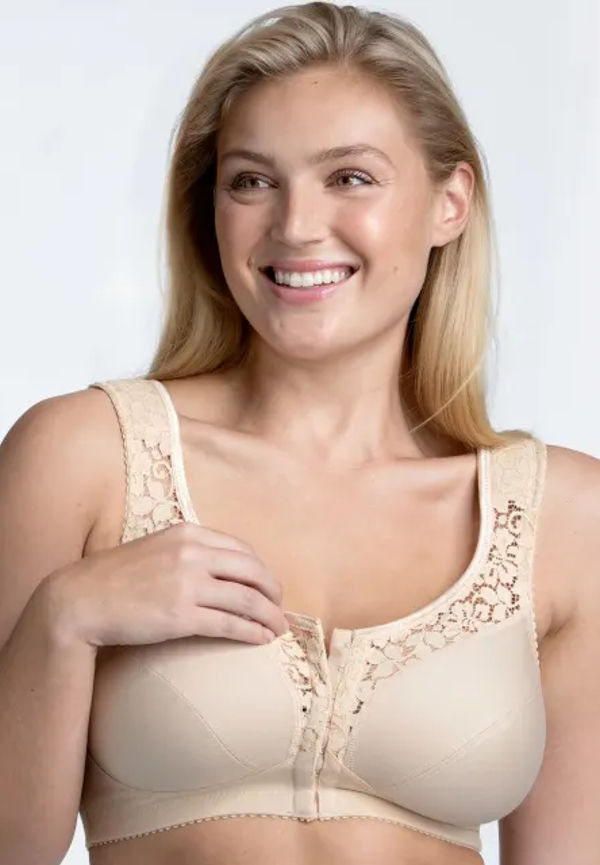 Cotton Lace Framknäppt Bh Utan Bygel