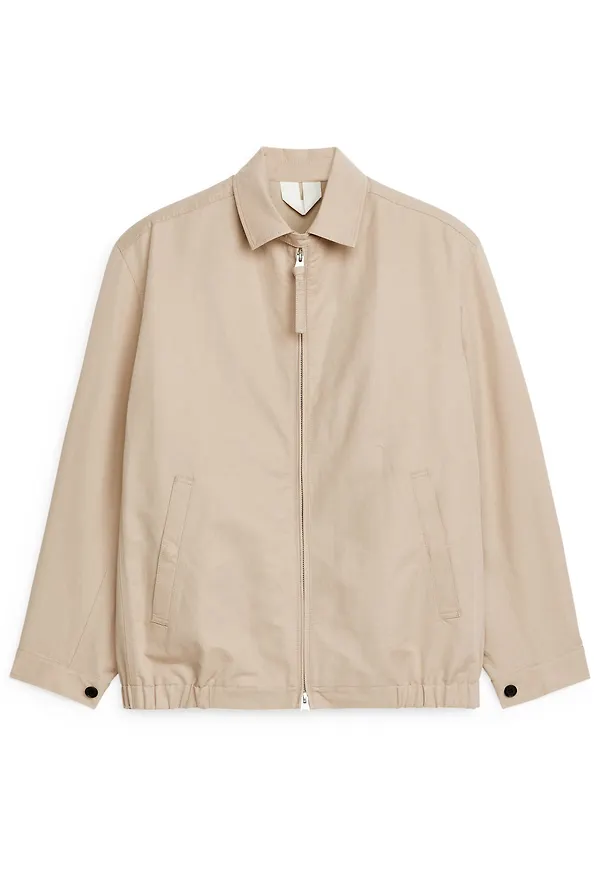 Cotton Linen Blouson - Beige