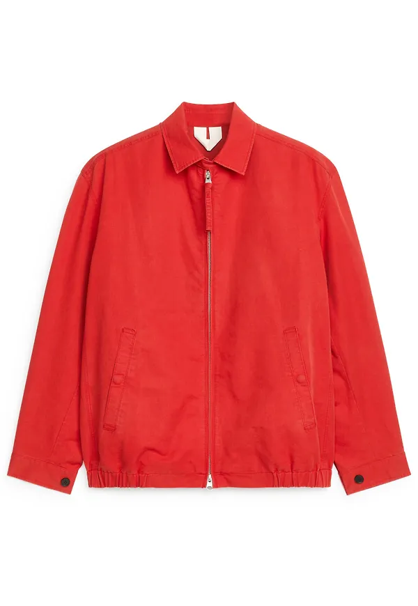 Cotton Linen Blouson - Red