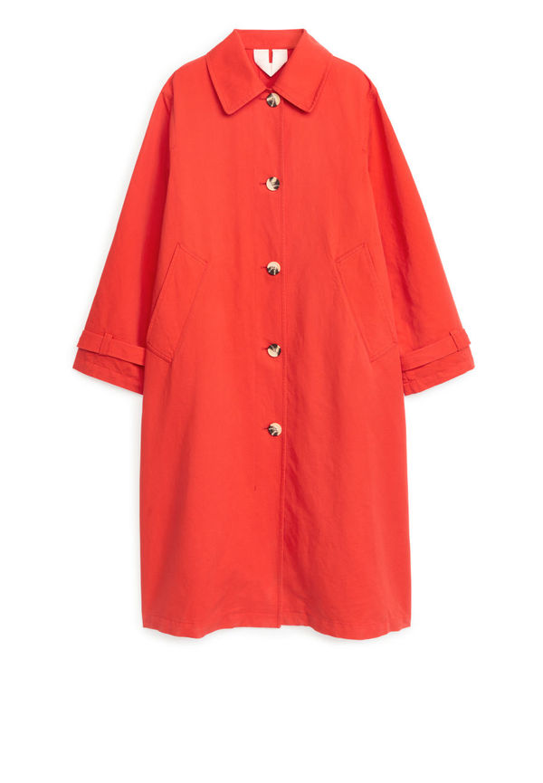 Cotton Linen Coat - Orange