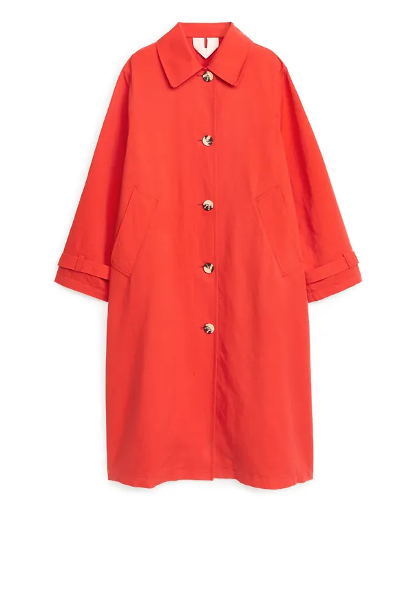 Cotton Linen Coat - Orange