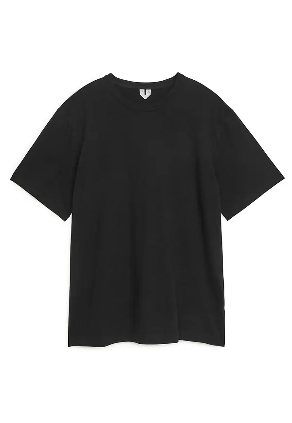 Cotton Linen T-Shirt - Black