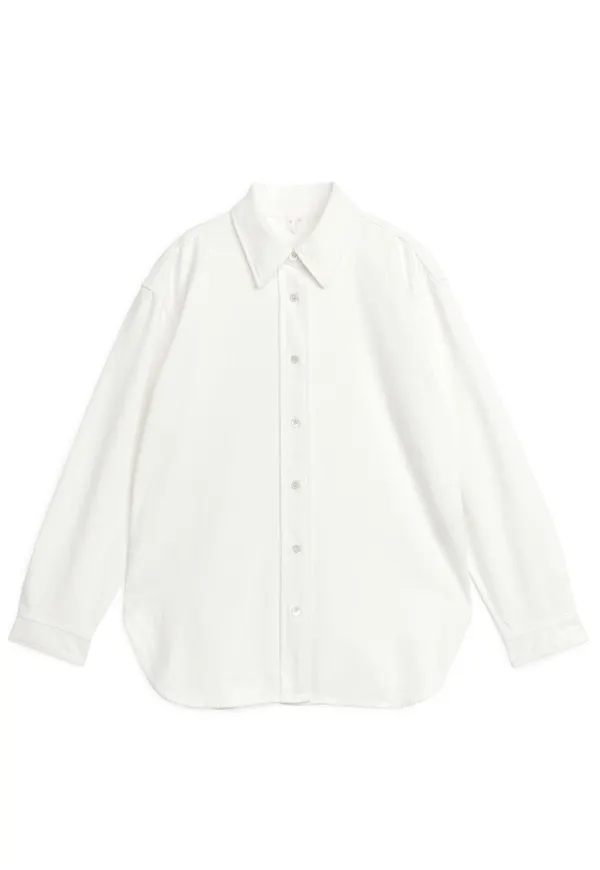 Cotton Lyocell Denim Overshirt - White