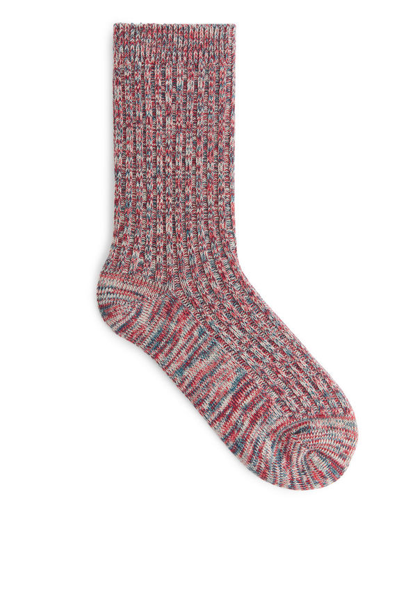 Cotton Mouliné Socks - Blue