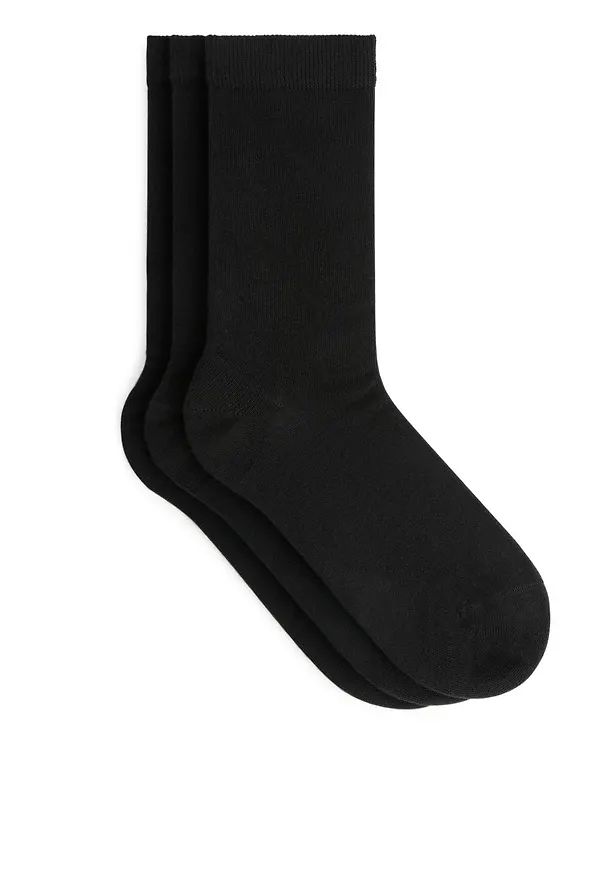 Cotton Plain Socks - Black