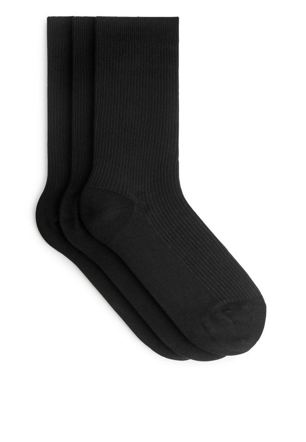 Cotton Rib Socks - Black
