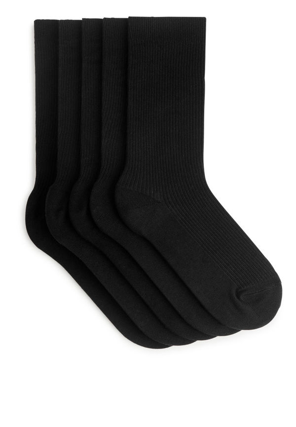 Cotton Rib Socks - Black