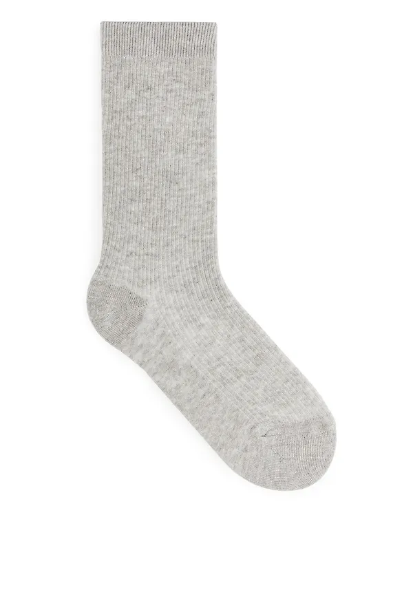 Cotton Rib Socks - Grey