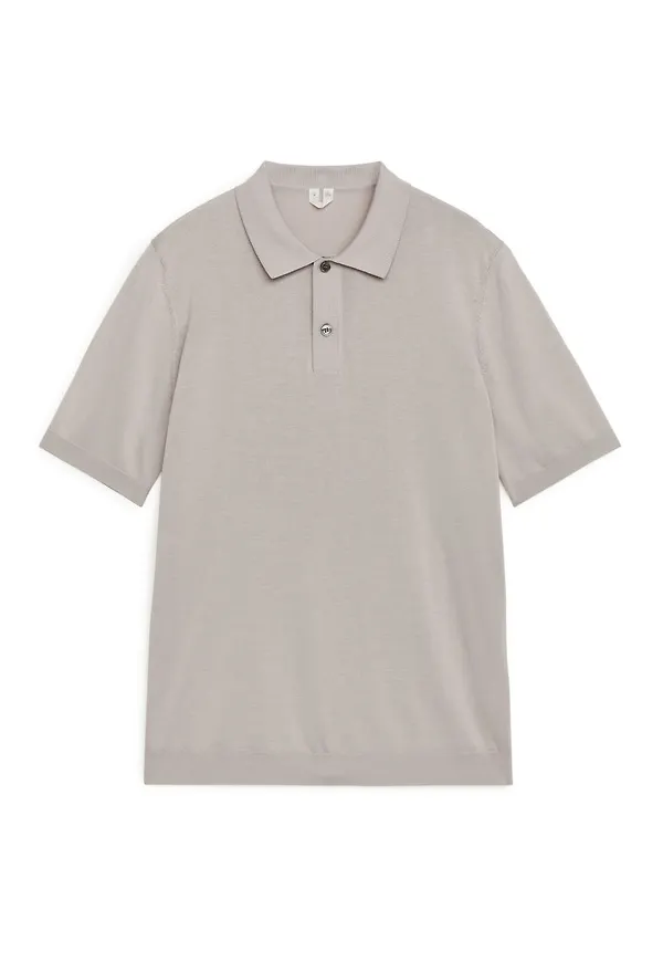 Cotton Silk Polo Shirt - Brown