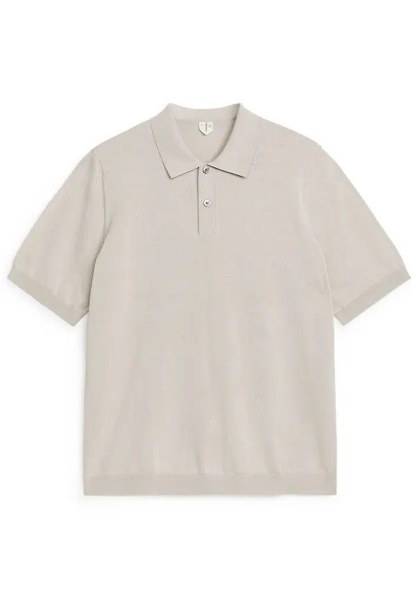 Cotton Silk Polo Shirt - Brown