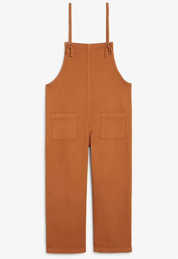 Cotton smock dungarees - Orange