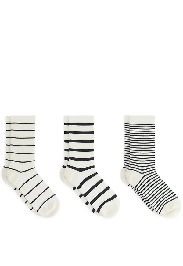 Cotton Socks Set of 3 - White