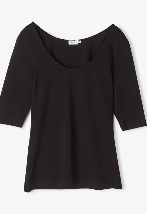 Cotton Stretch Scoop Neck Top