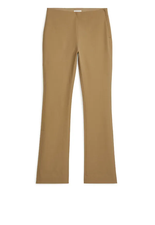 Cotton Stretch Trousers - Beige