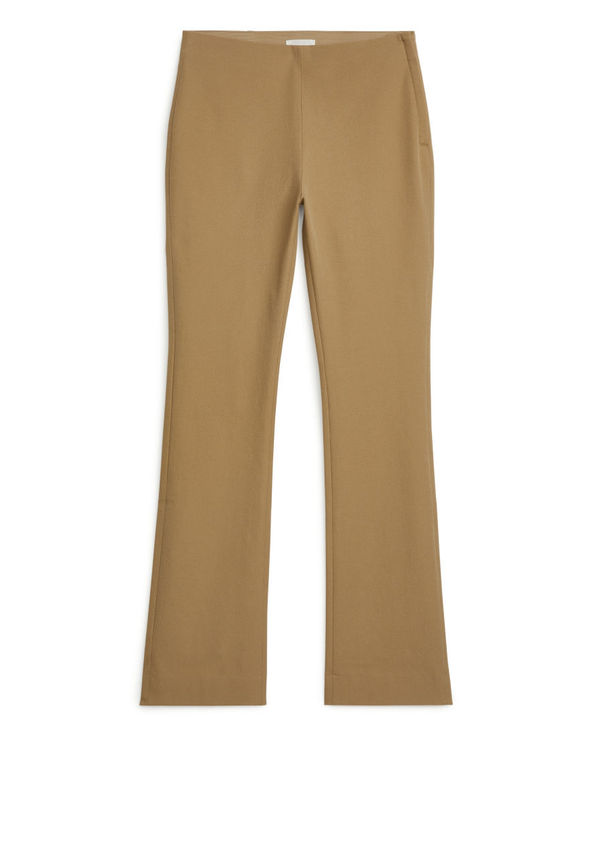 Cotton Stretch Trousers - Beige