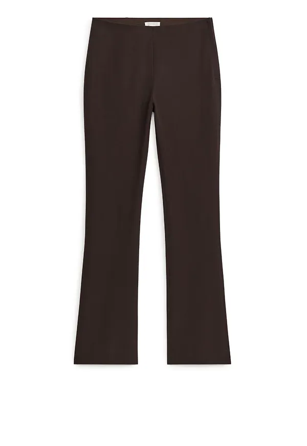Cotton Stretch Trousers - Brown