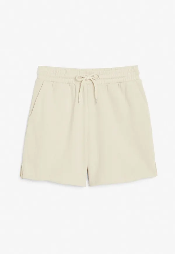 Cotton sweat shorts - Beige
