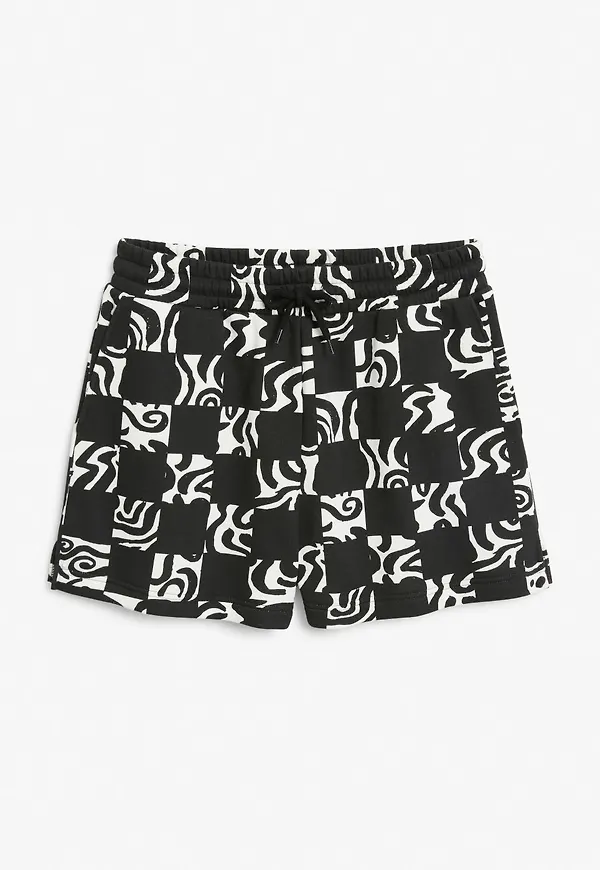 Cotton sweat shorts - Black