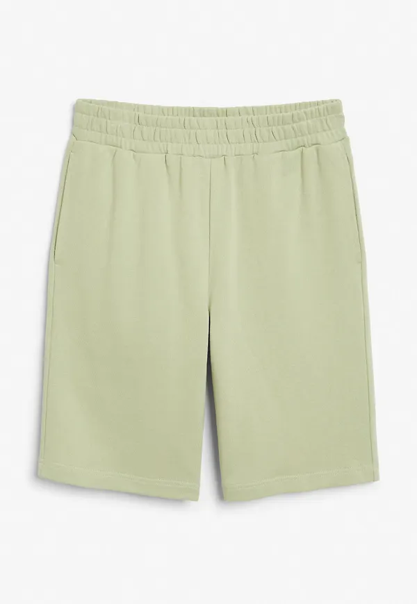Cotton sweat shorts - Green