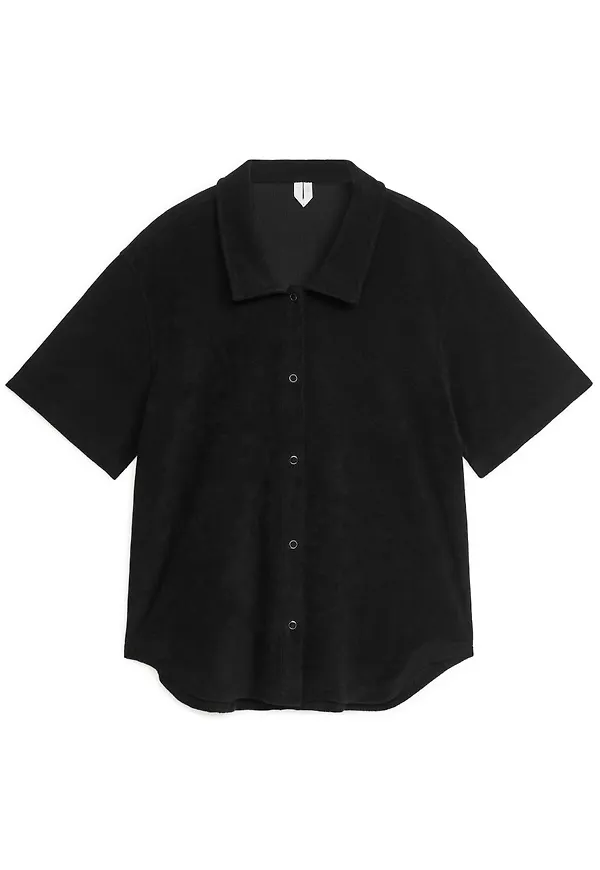 Cotton Towelling Shirt - Black