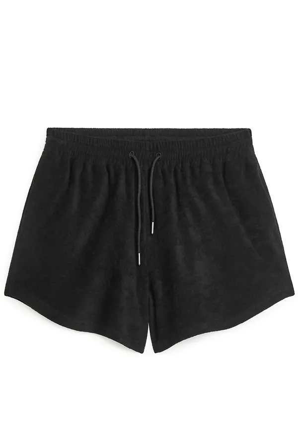 Cotton Towelling Shorts - Black