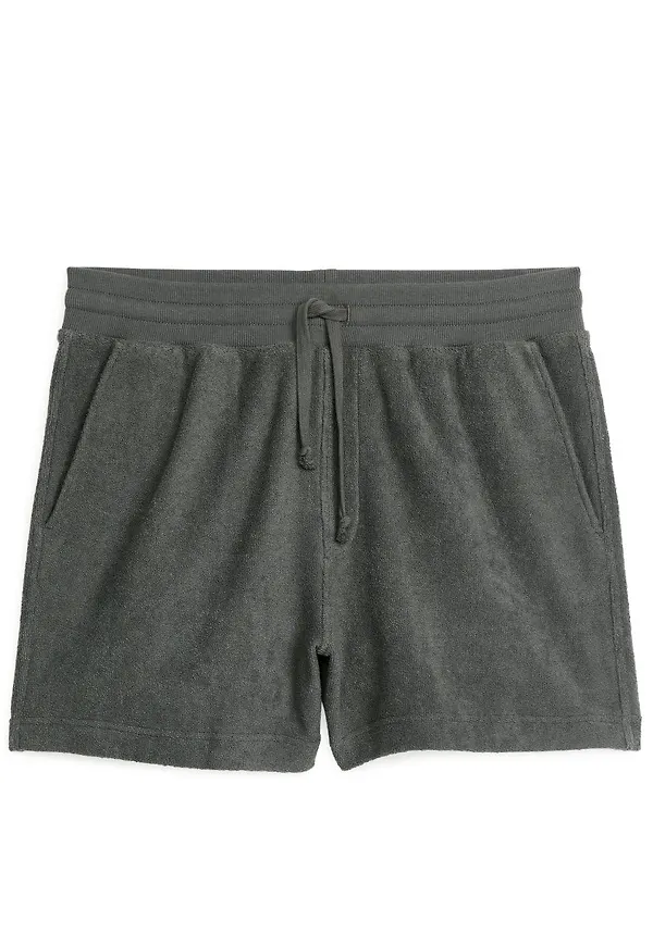 Cotton Towelling Shorts - Grey