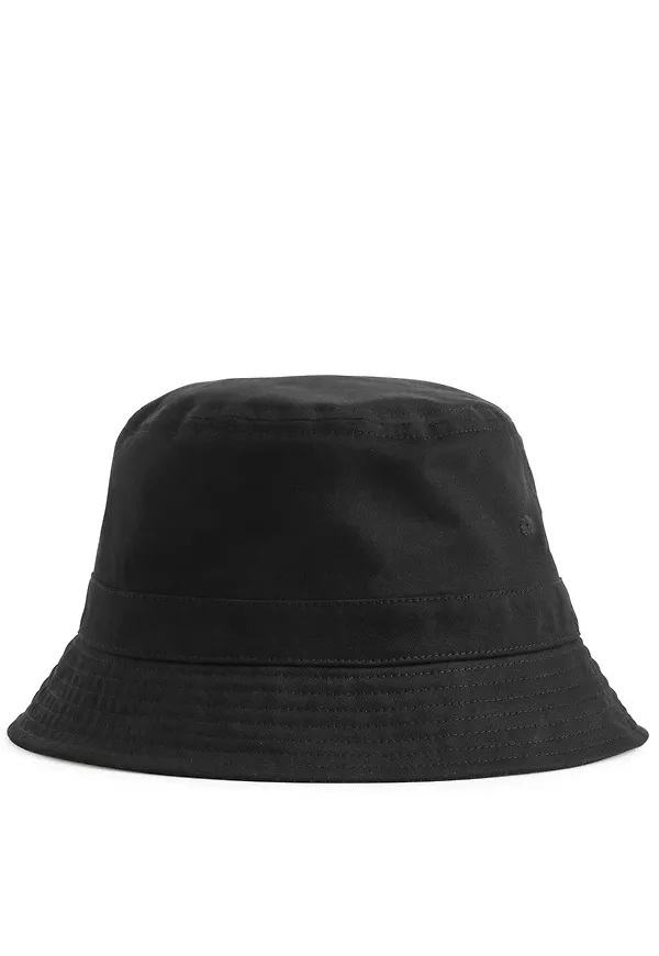 Cotton Twill Bucket Hat - Black