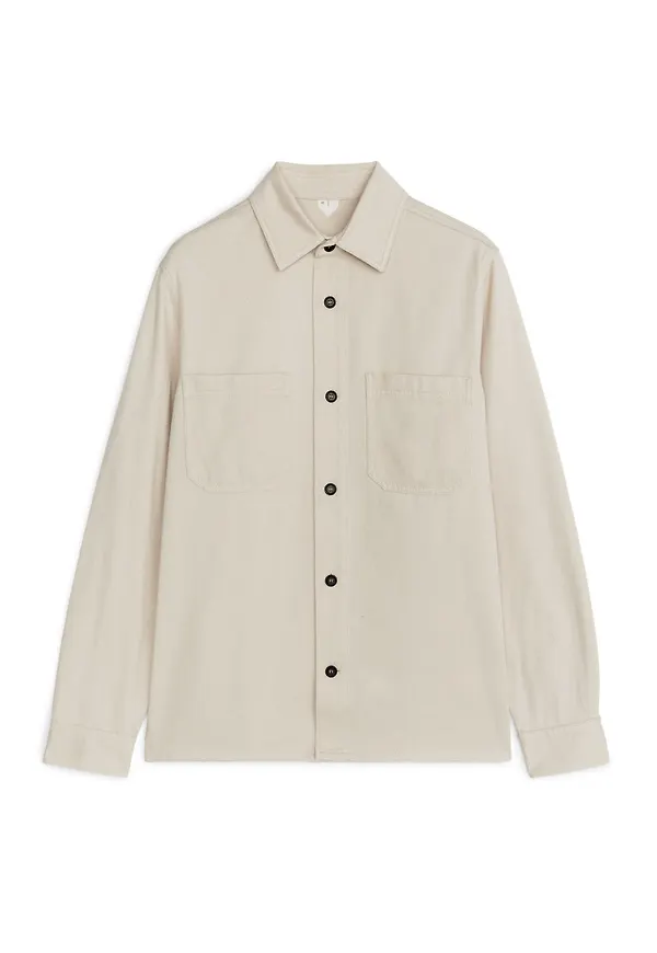 Cotton Twill Overshirt - White