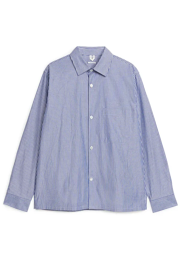 Cotton Twill Overshirt - Blue