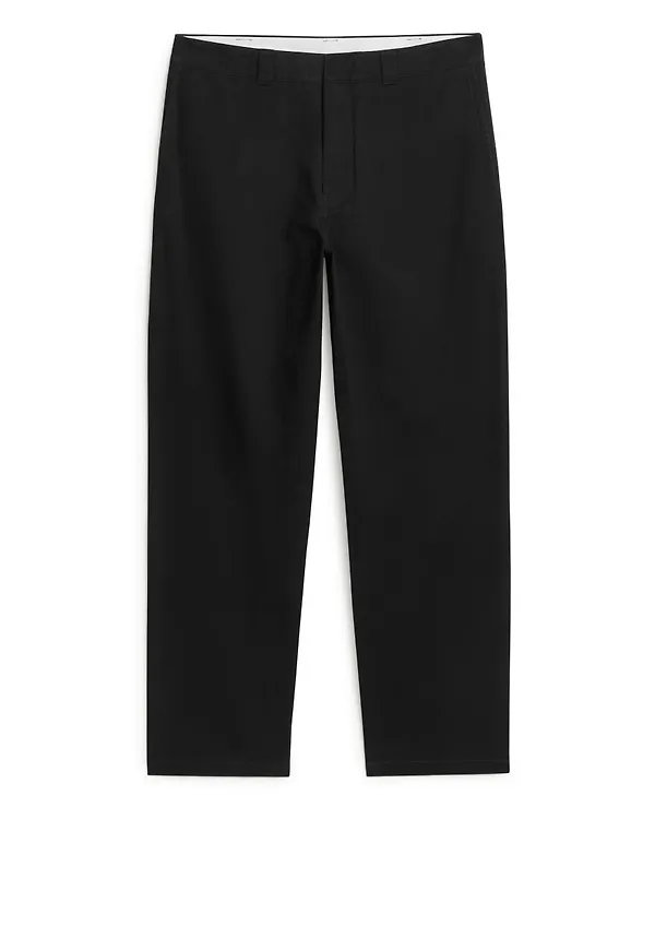 Cotton Twill Trousers - Black