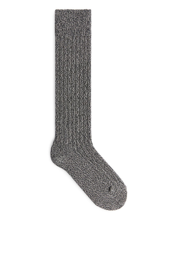 Cotton Wool Blend Rag Sock - Black