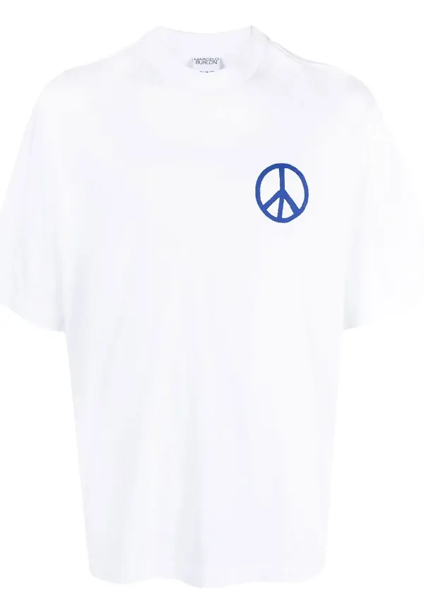 COUNTY OF MILAN County Peace t-shirt med logotyp - Vit