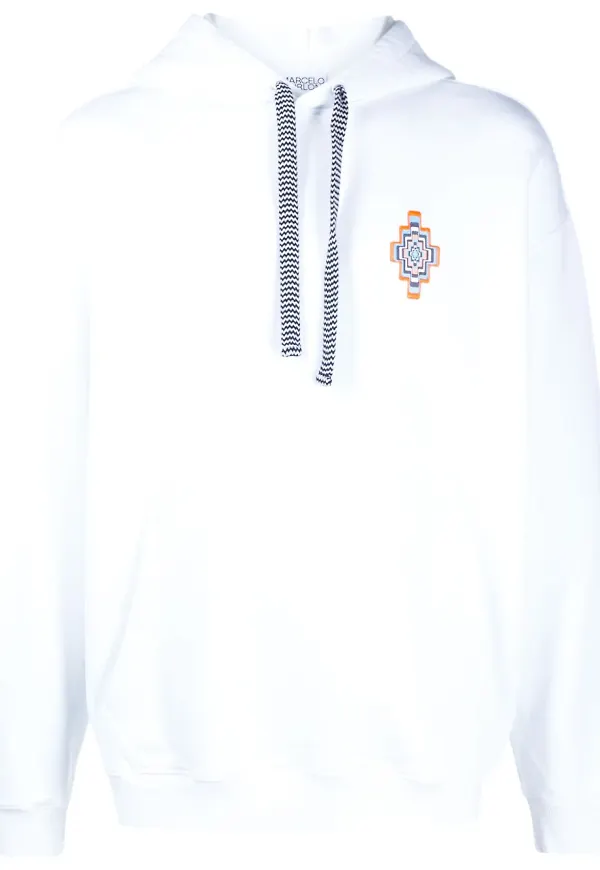 COUNTY OF MILAN hoodie med brodyr - Vit