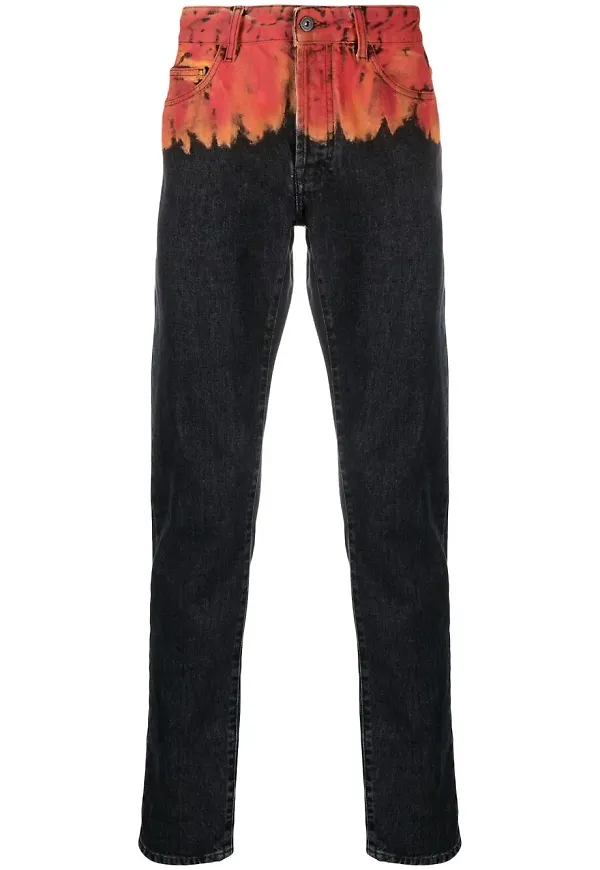 COUNTY OF MILAN jeans med eldtryck - Svart