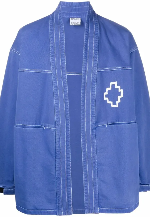 COUNTY OF MILAN jeansjacka med logotyp - Blå