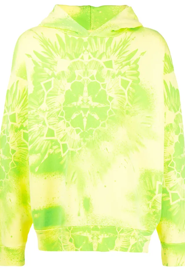 COUNTY OF MILAN Kaleidoscope Wings hoodie med tryck - Gul
