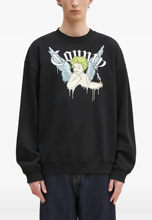 COUNTY OF MILAN mönstrad sweatshirt - Svart