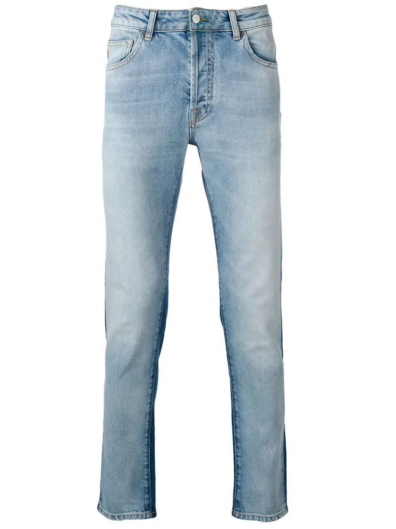 COUNTY OF MILAN vintage-jeans i smal passform - Blå