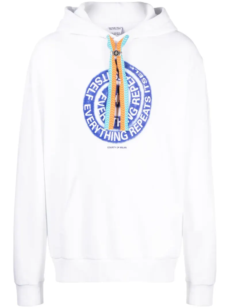 COUNTY OF MILAN virvelmönstrad hoodie - Vit