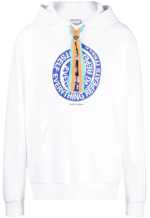 COUNTY OF MILAN virvelmönstrad hoodie - Vit