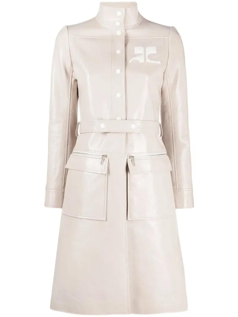 Courrèges trenchcoat i vinyl med logotypapplikation - Neutral