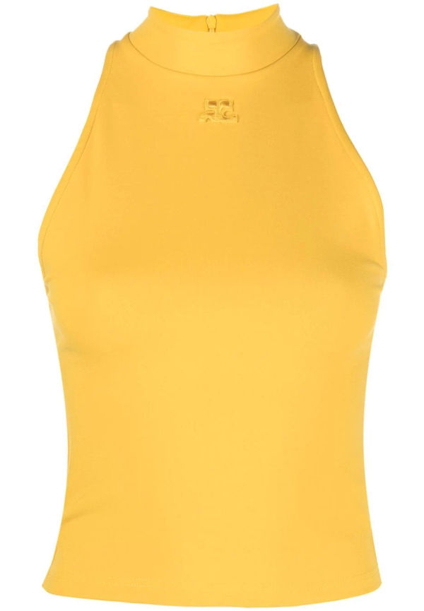 Courrèges linne med broderad logotyp - Gul