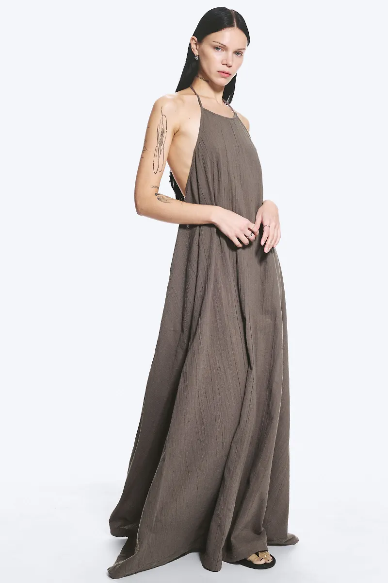 Cowl Neck A-Line Dress